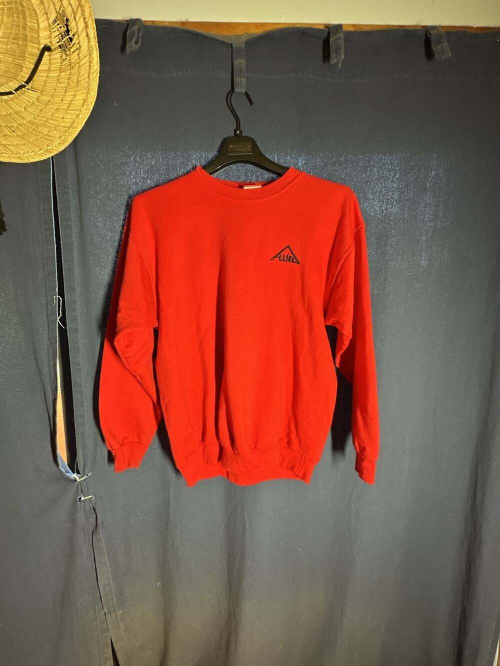 Champion Sweatshirt Red Embroidered Triangle Logo